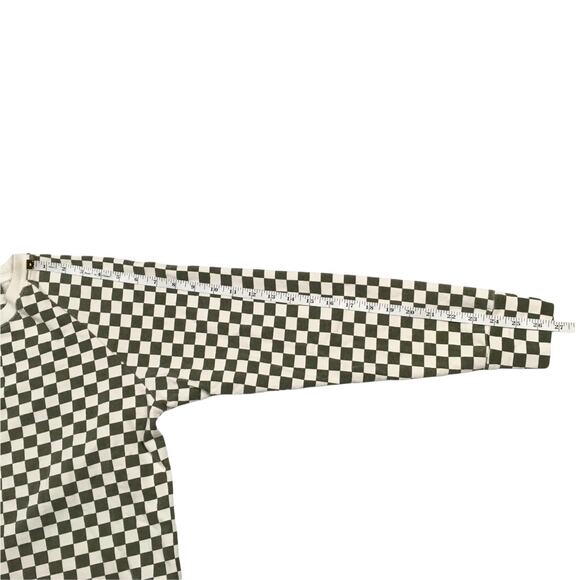 Splits59 Tilda Sweatshirt Checkered Green Cream Athletic Casual‎ Top Women's XS - Picture 5 of 11
